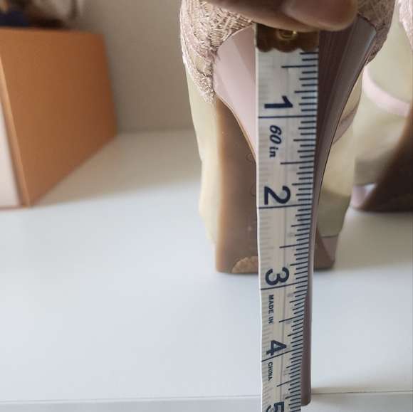 Jessica Simpson Pink/Nude Lace peep toe pumps - Picture 6 of 7